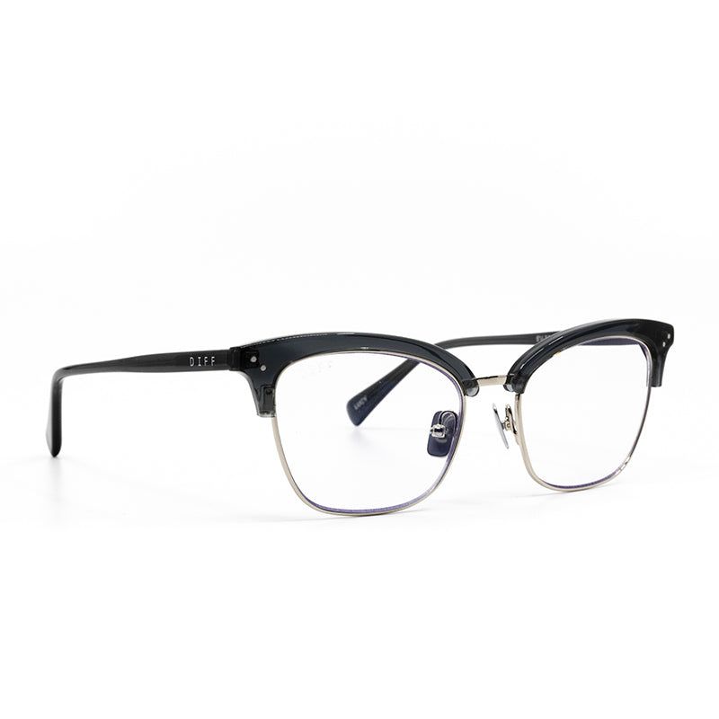 LUCY - SILVER SMOKE ACETATE + BLUE LIGHT TECHNOLOGY CLEAR GLASSES sold by Diff Eyewear product image thumbnail 2