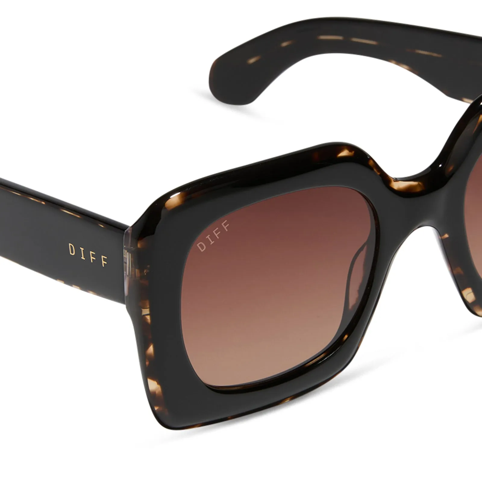 SAVOIR SQUARE - DARK TORTOISE + BROWN GRADIENT SUNGLASSES sold by Diff Eyewear product image thumbnail 4