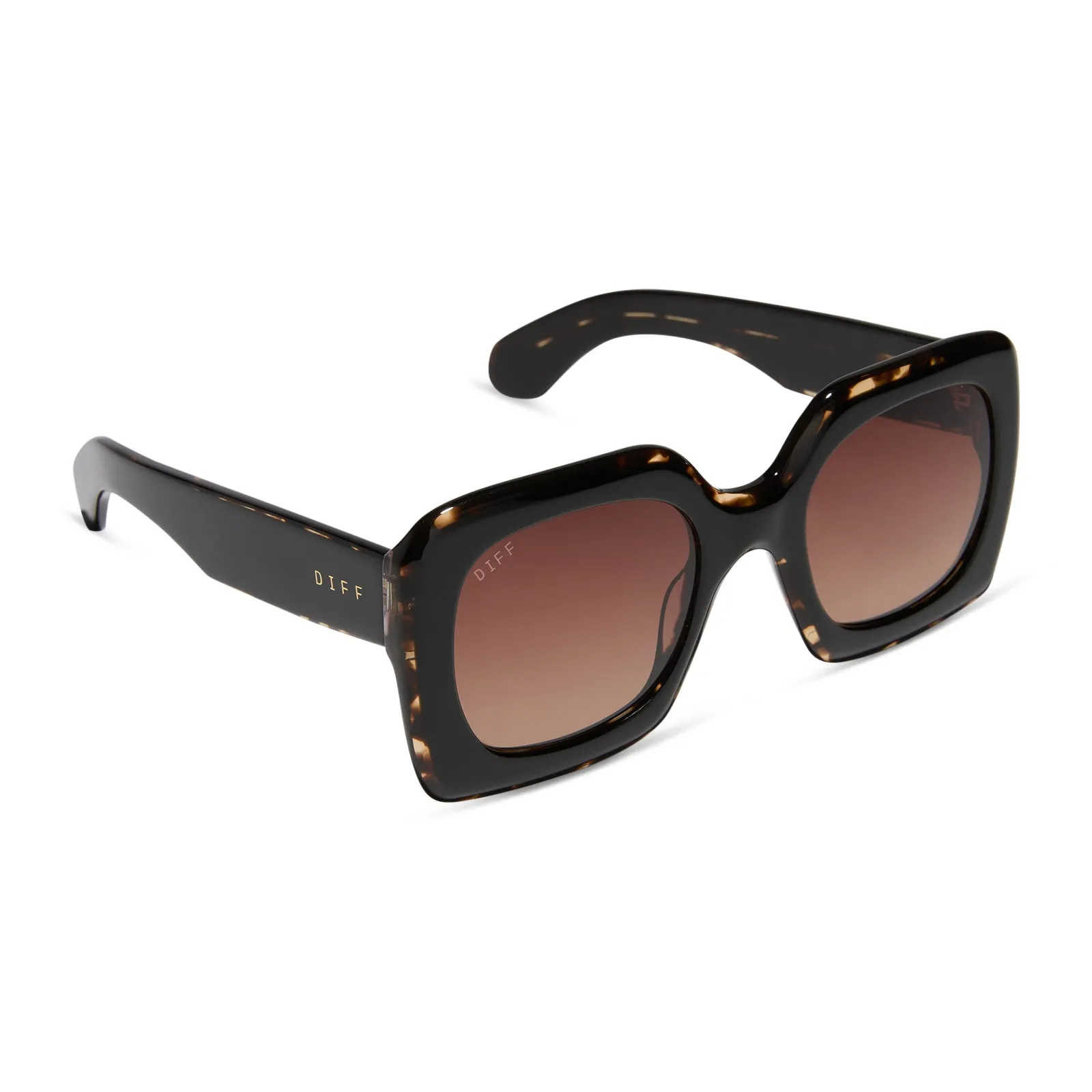 SAVOIR SQUARE - DARK TORTOISE + BROWN GRADIENT SUNGLASSES sold by Diff Eyewear product image thumbnail 2