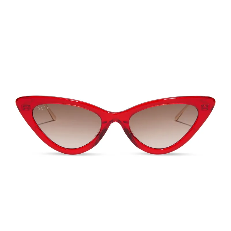 MINDY CAT EYE - ROUGE VOGUE + WARM BROWN GRADIENT SUNGLASSES sold by Diff Eyewear