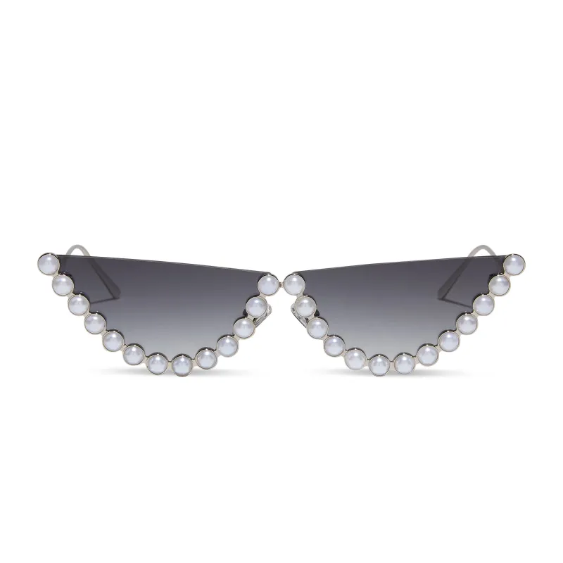 MINDY CAT EYE - CHAMPAGNE PEARL + GREY GRADIENT SUNGLASSES sold by Diff Eyewear