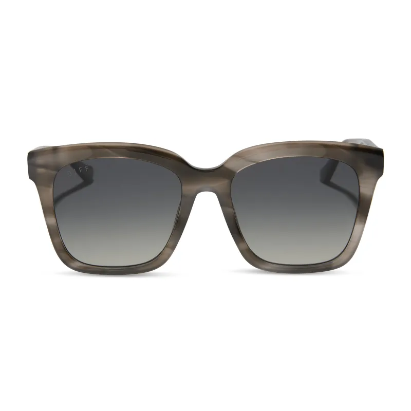 MEREDITH - SMOKE MARBLE + GREY GRADIENT + POLARIZED SUNGLASSES sold by Diff Eyewear