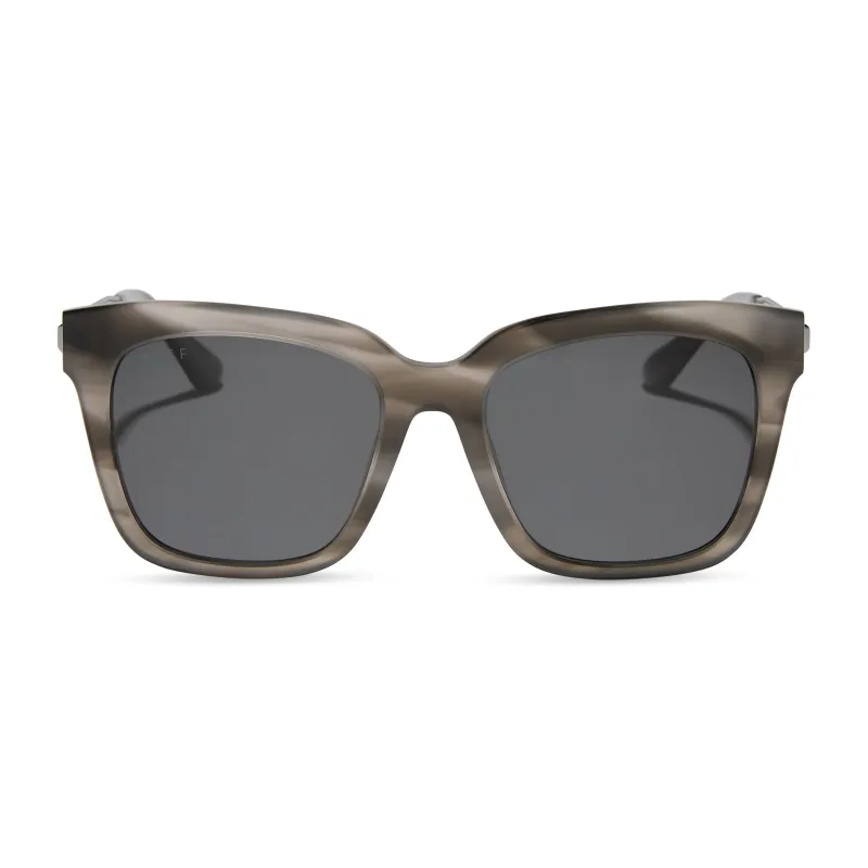 BELLA - SMOKE MARBLE + GREY + POLARIZED SUNGLASSES sold by Diff Eyewear