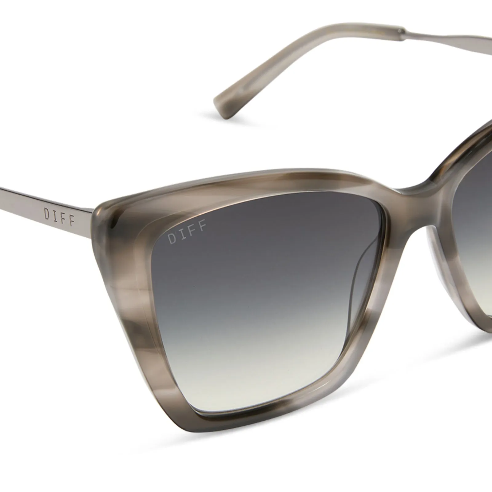 BECKY II - SMOKE MARBLE + GREY GRADIENT SUNGLASSES sold by Diff Eyewear product image thumbnail 4
