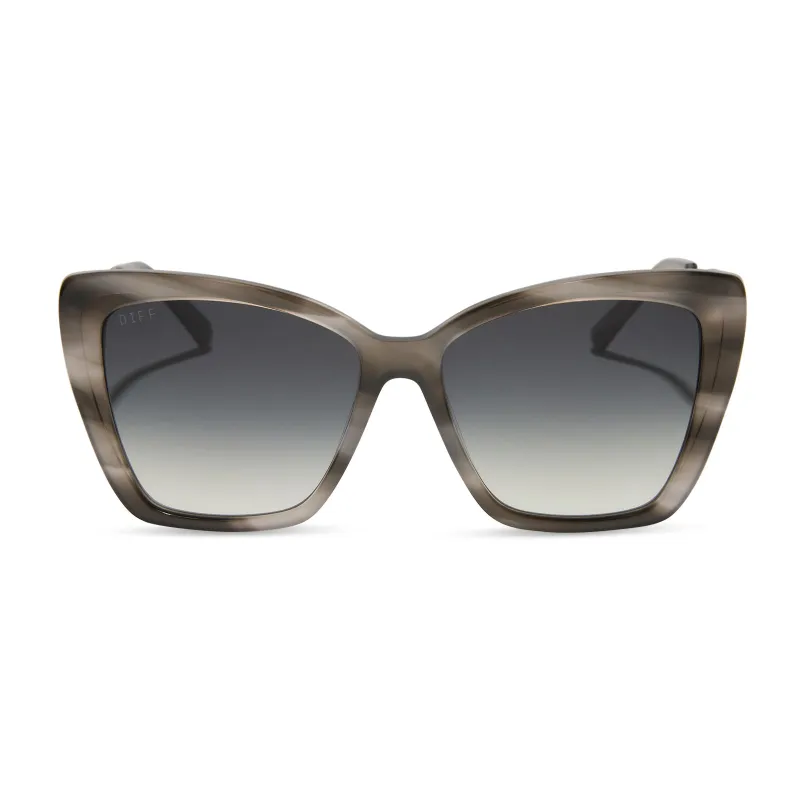BECKY II - SMOKE MARBLE + GREY GRADIENT SUNGLASSES sold by Diff Eyewear