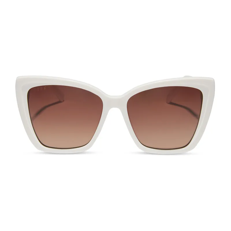 BECKY II - SNOWBOUND + BROWN GRADIENT SUNGLASSES sold by Diff Eyewear
