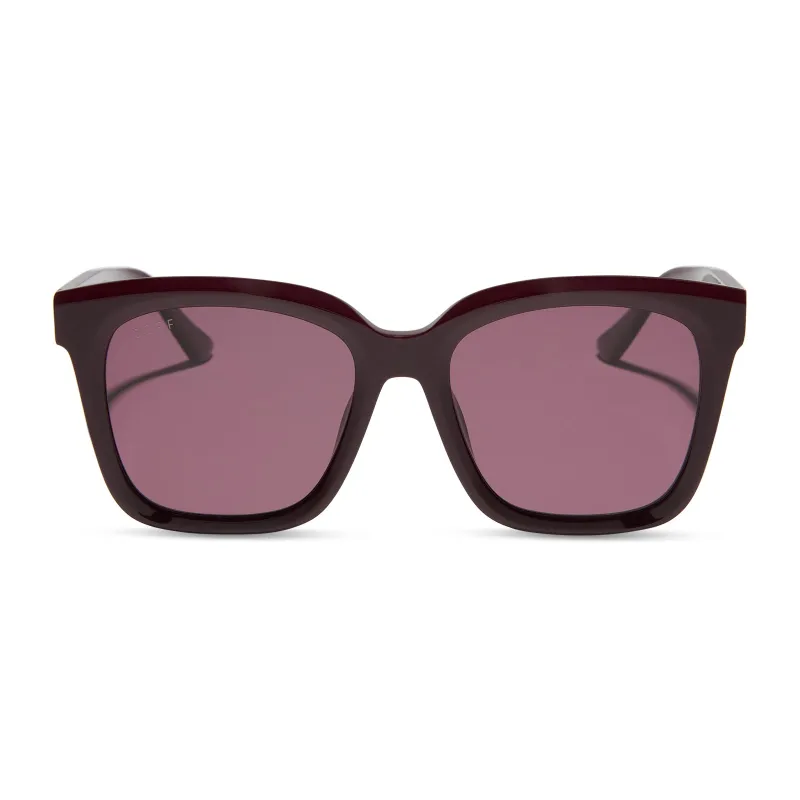 MEREDITH - DARK CHERRY LACQUER + DARK CHERRY + POLARIZED SUNGLASSES sold by Diff Eyewear