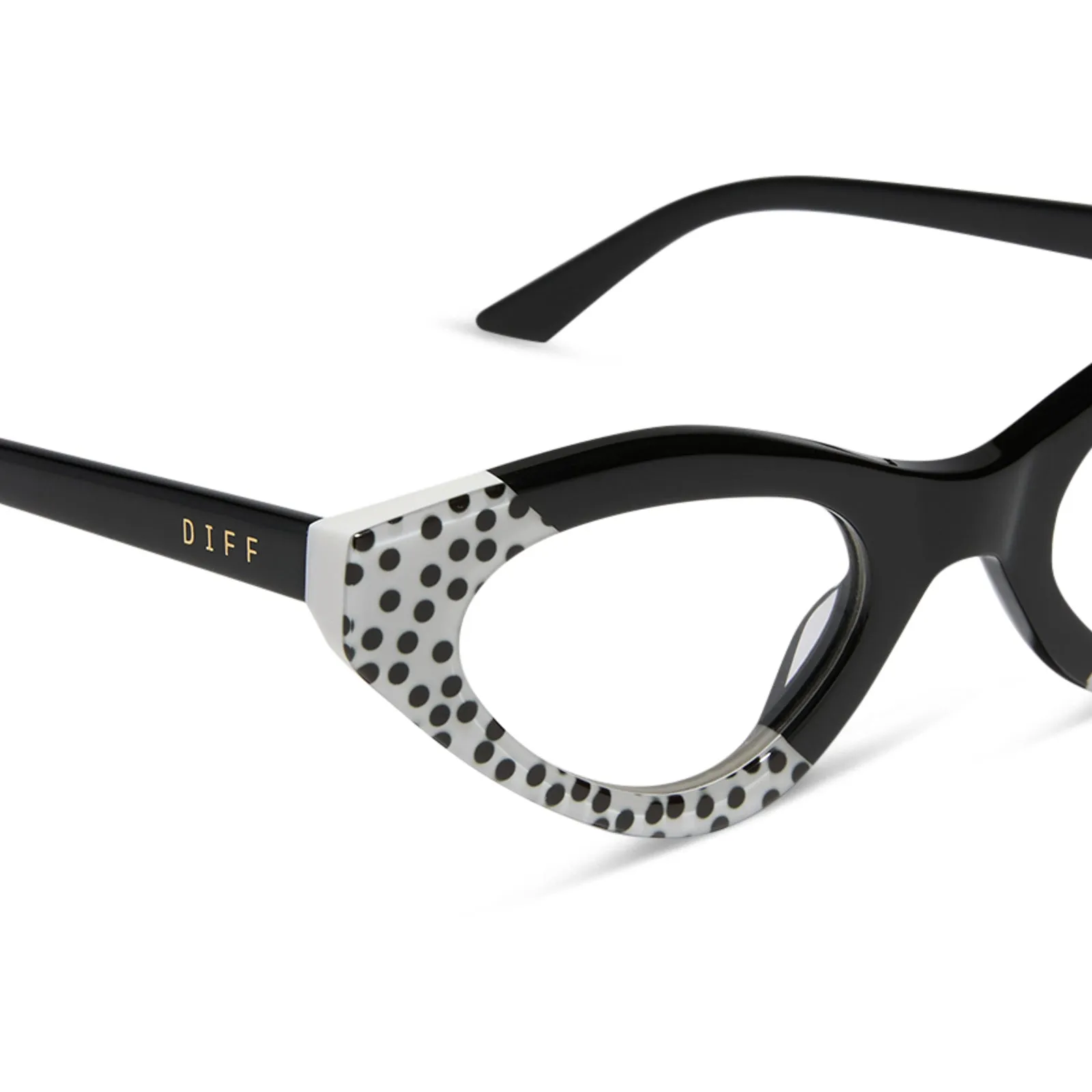 EMILY CAT EYE - MIDNIGHT POLKA DOT + GLASSES sold by Diff Eyewear product image thumbnail 4