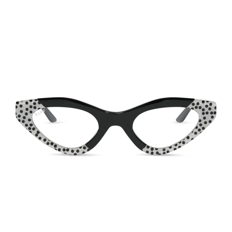 EMILY CAT EYE - MIDNIGHT POLKA DOT + GLASSES sold by Diff Eyewear