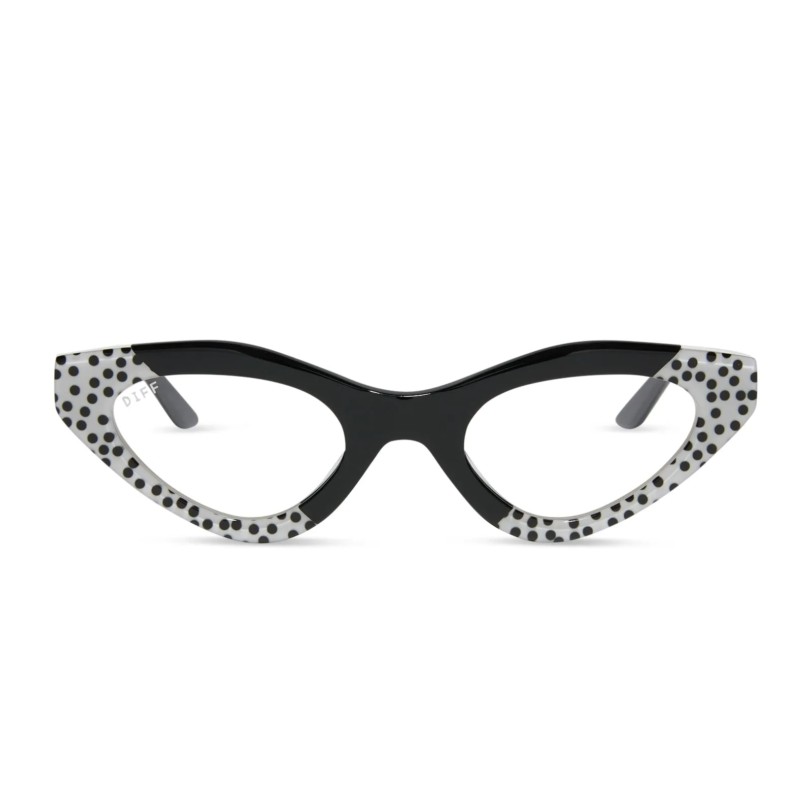 EMILY CAT EYE - MIDNIGHT POLKA DOT + GLASSES sold by Diff Eyewear