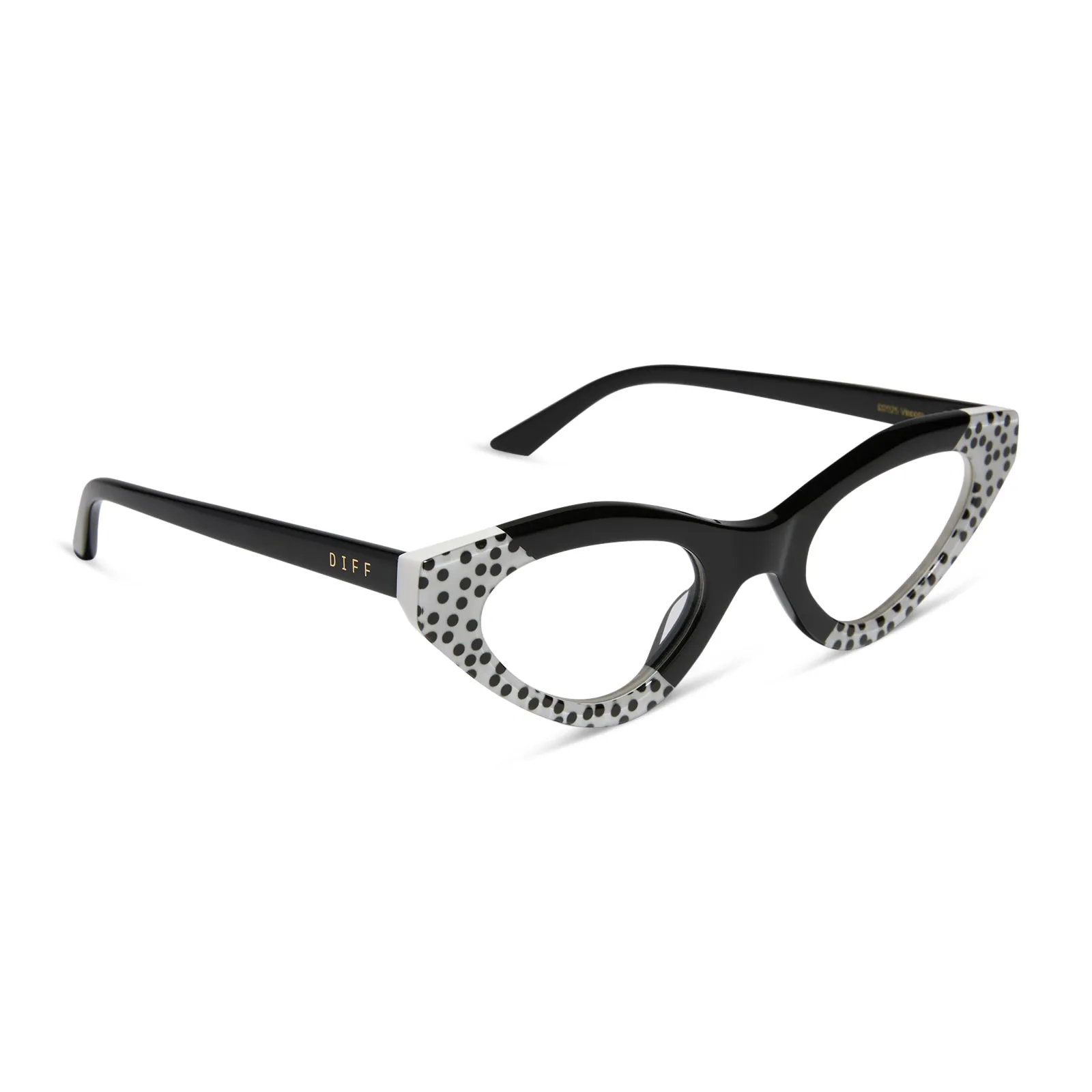 EMILY CAT EYE - MIDNIGHT POLKA DOT + GLASSES sold by Diff Eyewear product image thumbnail 2