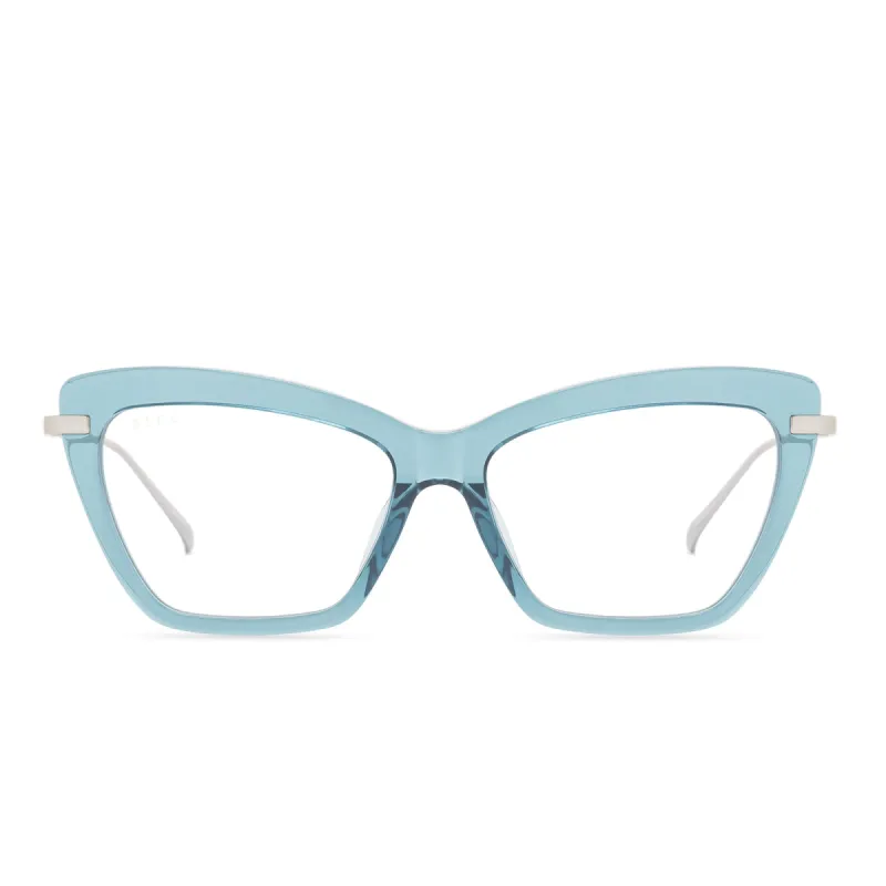 MILA - TEAL HAZE + CLEAR GLASSES sold by Diff Eyewear