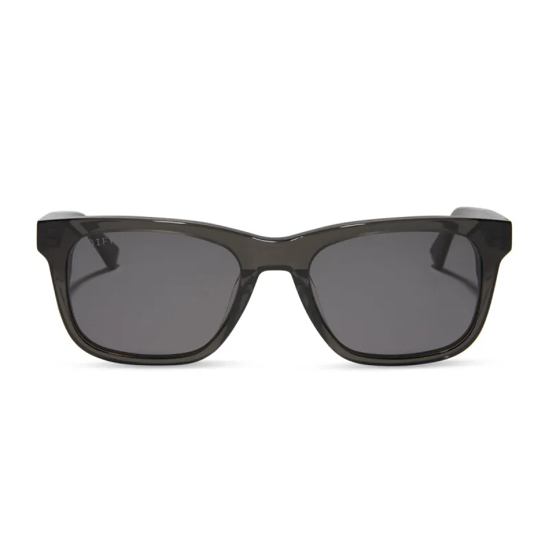 WESLEY - BLACK SMOKE CRYSTAL + GREY + POLARIZED SUNGLASSES sold by Diff Eyewear
