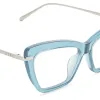 MILA - TEAL HAZE + CLEAR GLASSES sold by Diff Eyewear