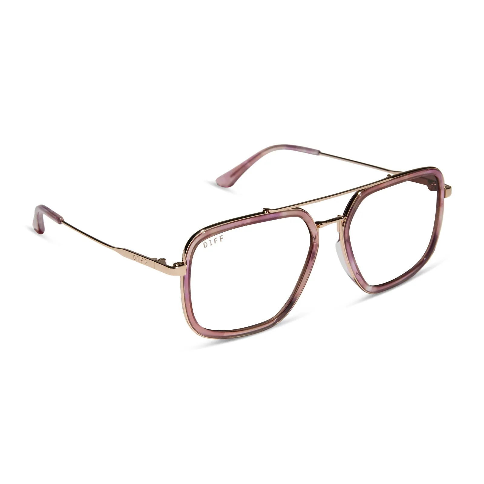 JORDAN - GOLD + FLEUR TORTOISE TEMPLE TIPS + GLASSES sold by Diff Eyewear product image thumbnail 2