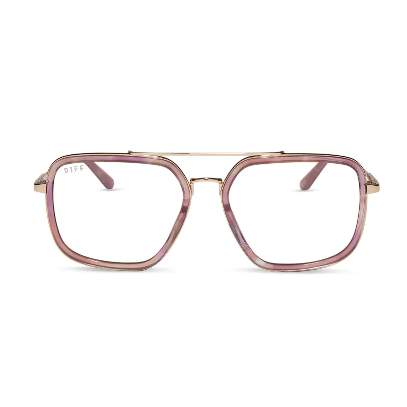 JORDAN - GOLD + FLEUR TORTOISE TEMPLE TIPS + GLASSES sold by Diff Eyewear