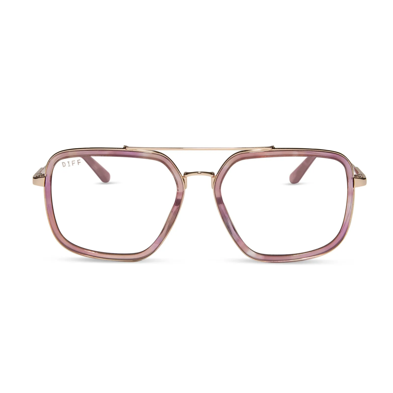 JORDAN - GOLD + FLEUR TORTOISE TEMPLE TIPS + GLASSES sold by Diff Eyewear