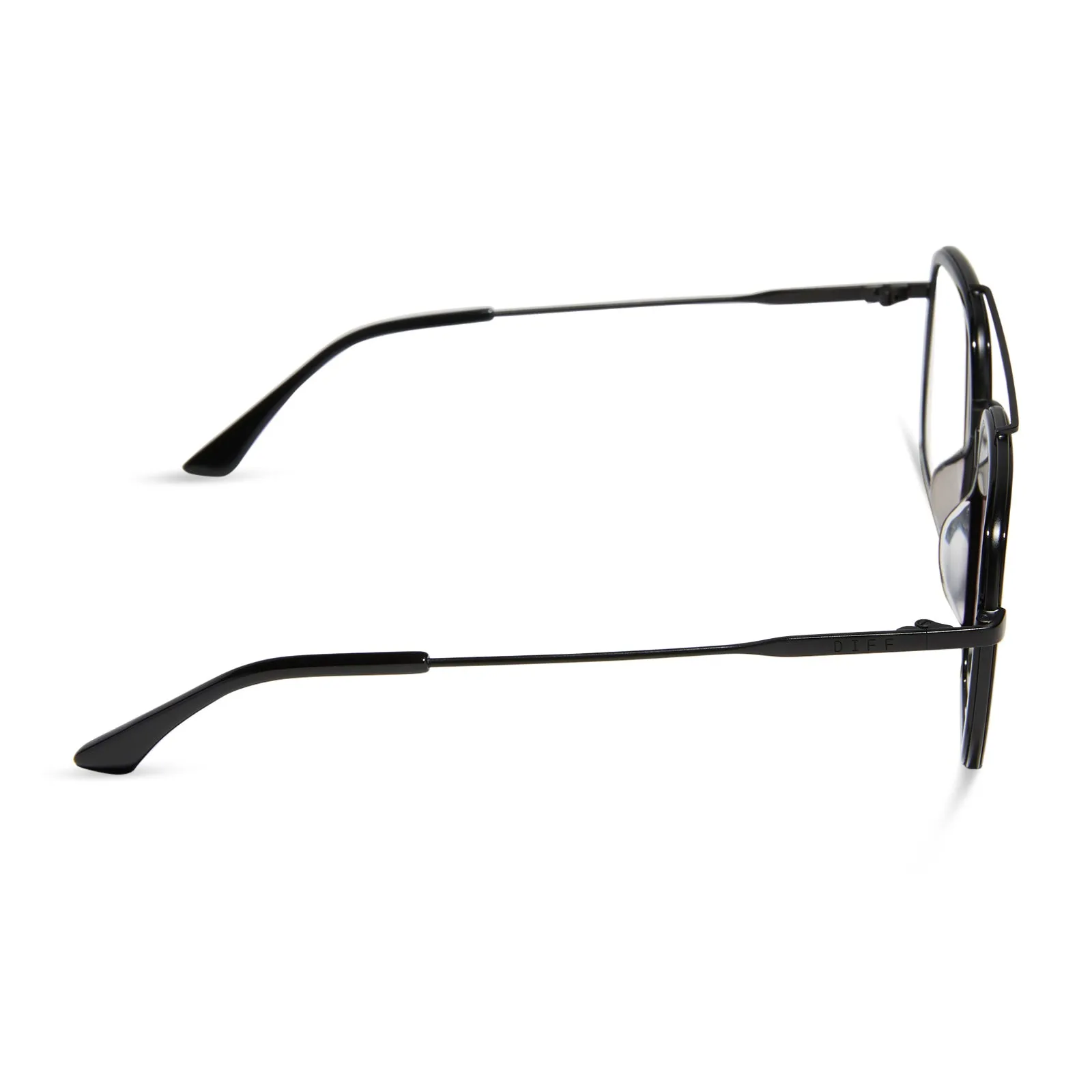 JORDAN - MATTE BLACK + BLACK TEMPLE TIPS + GLASSES sold by Diff Eyewear product image thumbnail 3