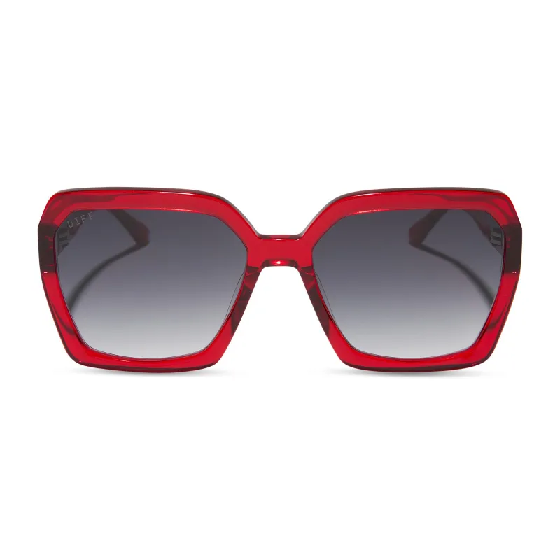 SLOANE - RED HOT SUMMER + GREY GRADIENT SUNGLASSES sold by Diff Eyewear