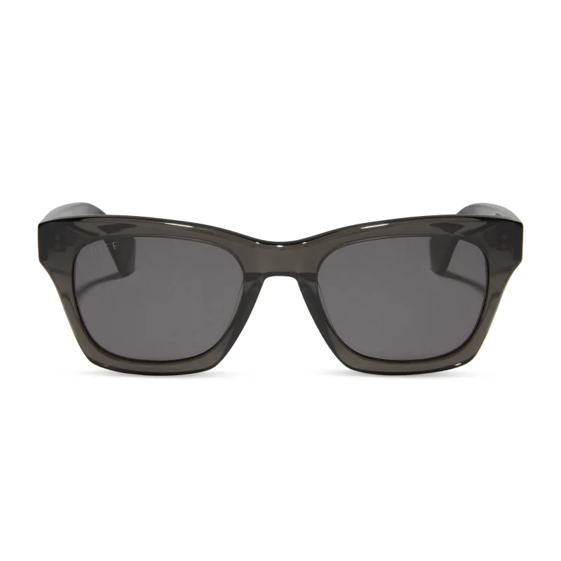 DEAN - BLACK SMOKE CRYSTAL + GREY + POLARIZED SUNGLASSES sold by Diff Eyewear