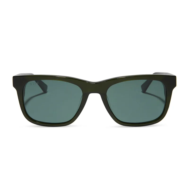 WESLEY - DARK OLIVE CRYSTAL + G15 + POLARIZED SUNGLASSES sold by Diff Eyewear