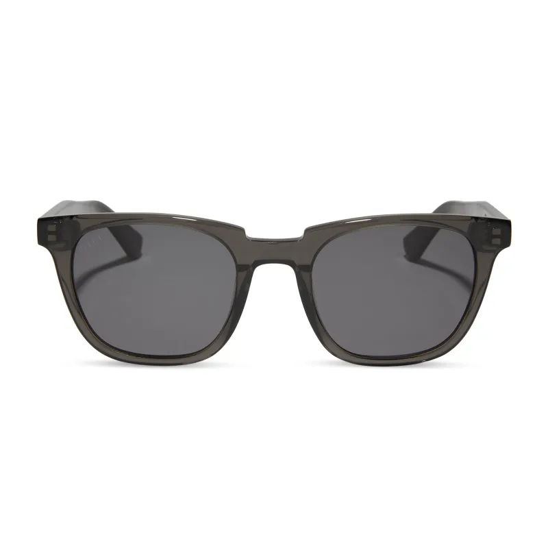 COLTON - BLACK SMOKE CRYSTAL + GREY + POLARIZED SUNGLASSES sold by Diff Eyewear