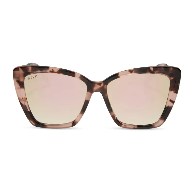 BECKY II - HIMALAYAN TORT + TAUPE MIRROR + POLARIZED SUNGLASSES sold by Diff Eyewear