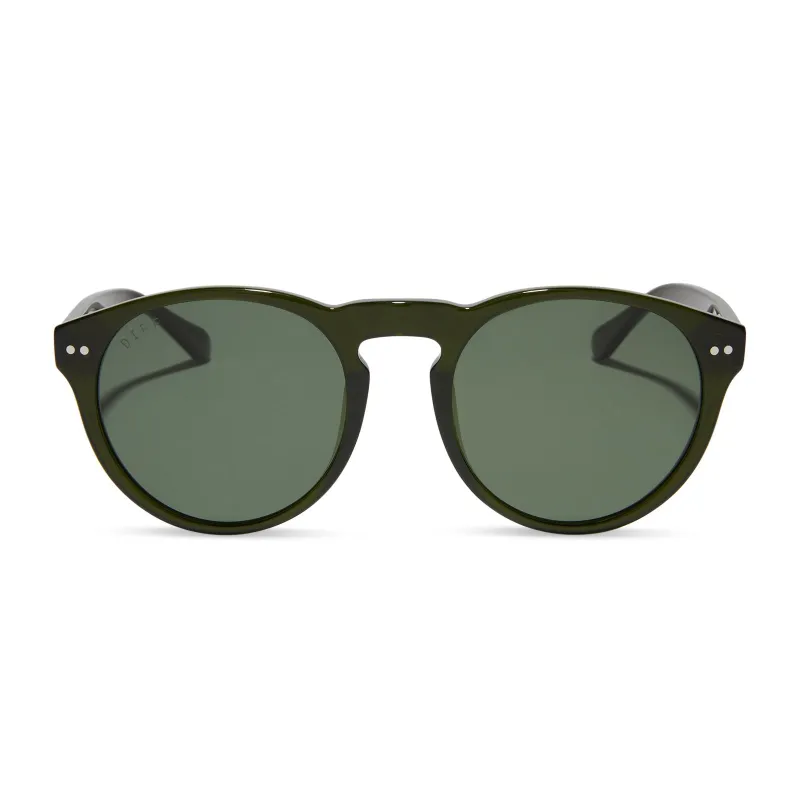 CODY XL - DARK OLIVE CRYSTAL + G15 + POLARIZED SUNGLASSES sold by Diff Eyewear