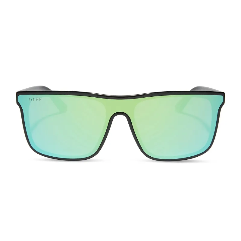 FLASH - BLACK + TURQUOISE ICE MIRROR + POLARIZED SUNGLASSES sold by Diff Eyewear