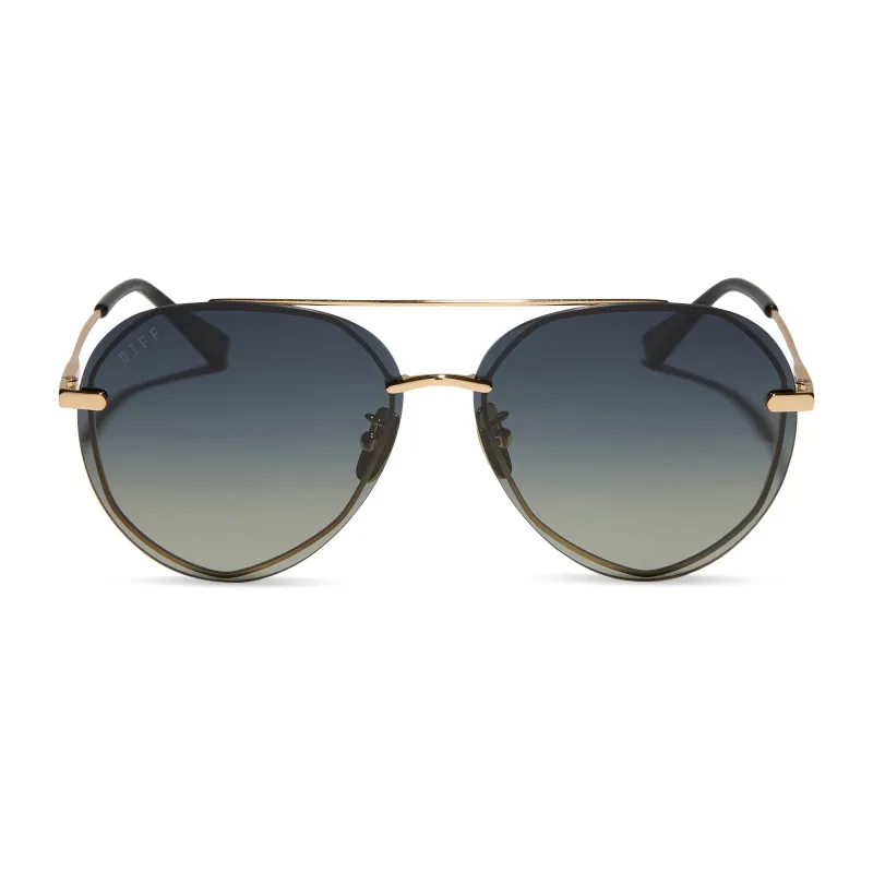 LENOX - GOLD + BLACK + GREY GRADIENT POLARIZED SUNGLASSES sold by Diff Eyewear
