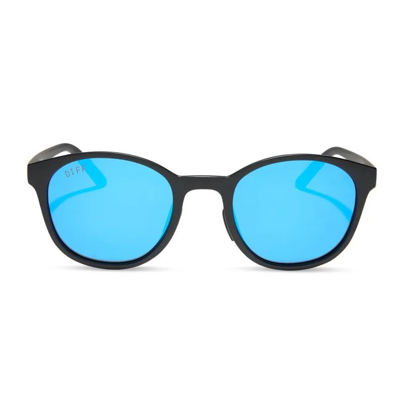 VOLLEY - MATTE BLACK + BLUE MIRROR + POLARIZED SUNGLASSES sold by Diff Eyewear