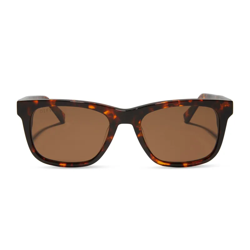 WESLEY - RICH TORTOISE + BROWN + POLARIZED SUNGLASSES sold by Diff Eyewear