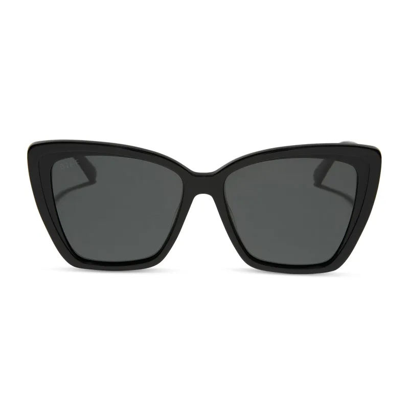 BECKY II - BLACK + DARK SMOKE POLARIZED SUNGLASSES sold by Diff Eyewear