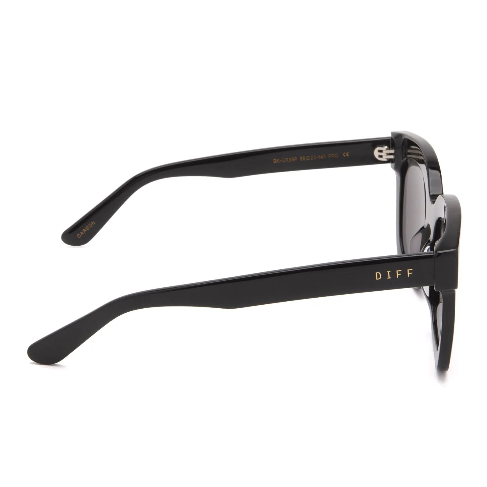 CARSON - BLACK + DARK SMOKE + POLARIZED SUNGLASSES sold by Diff Eyewear product image thumbnail 4
