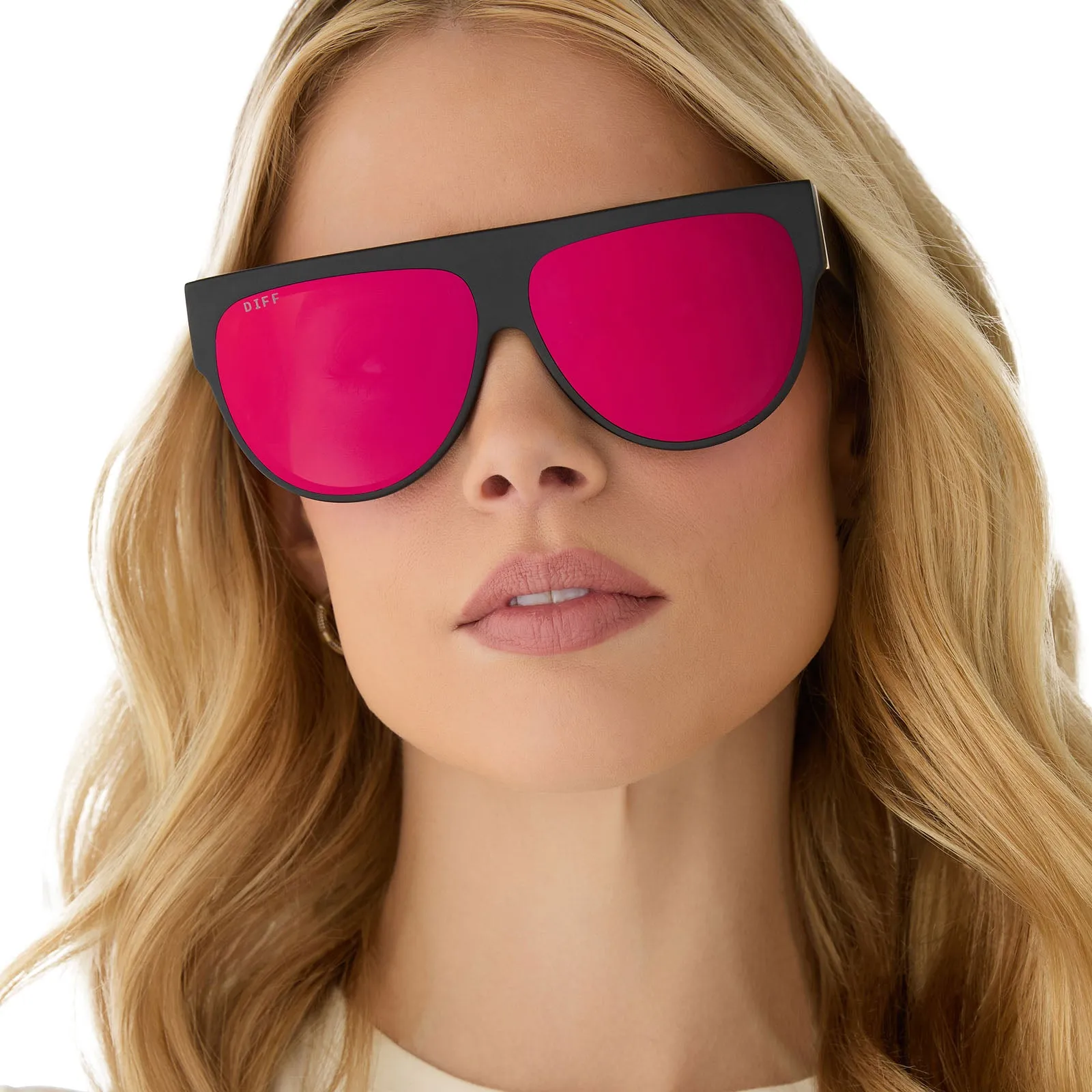 GEORGIE - MATTE BLACK + RED HOT SUMMER MIRROR SUNGLASSES sold by Diff Eyewear product image thumbnail 5