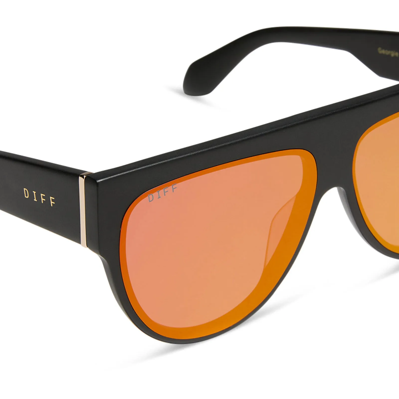 GEORGIE - MATTE BLACK + RED HOT SUMMER MIRROR SUNGLASSES sold by Diff Eyewear product image thumbnail 4