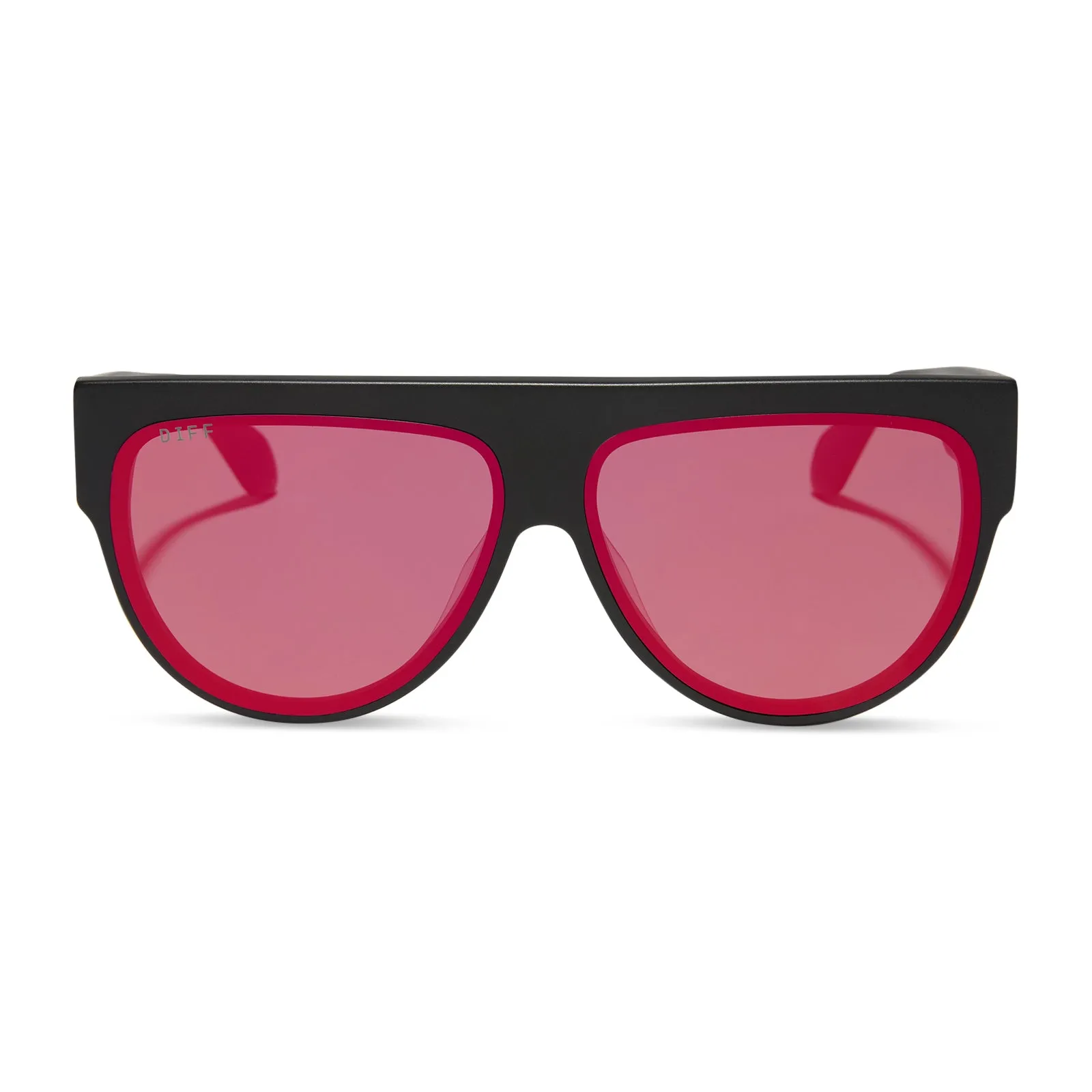 GEORGIE - MATTE BLACK + RED HOT SUMMER MIRROR SUNGLASSES sold by Diff Eyewear