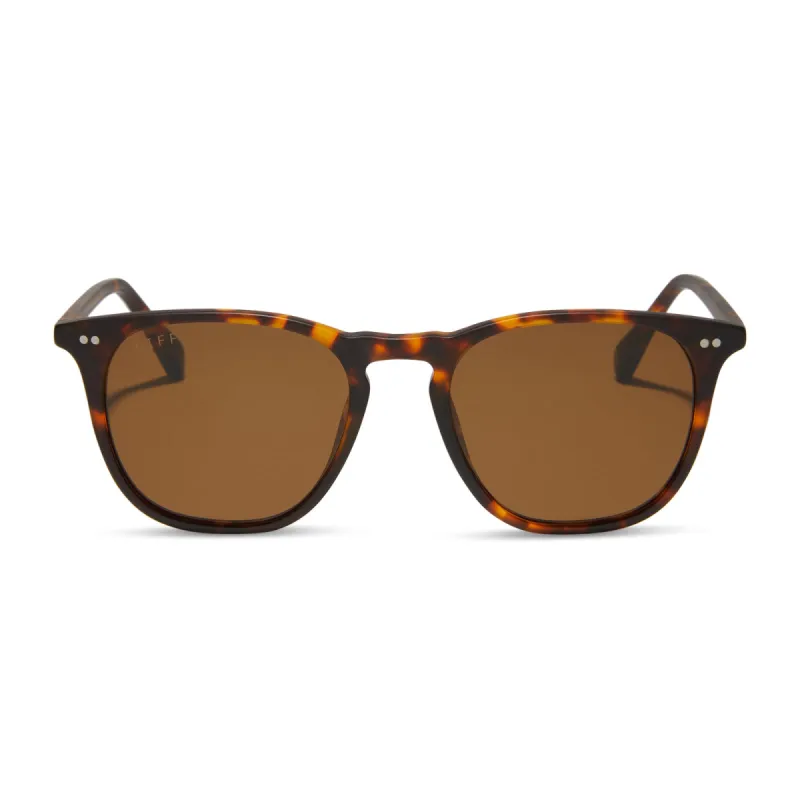 MAXWELL XL - MATTE RICH TORTOISE + BROWN + POLARIZED SUNGLASSES sold by Diff Eyewear