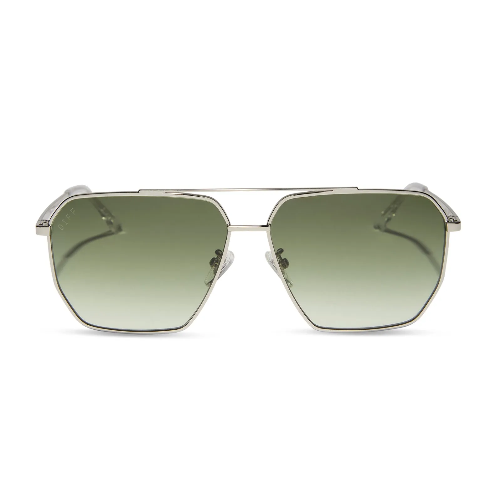 BERKELY - SILVER + COOL MATCHA GRADIENT SUNGLASSES sold by Diff Eyewear