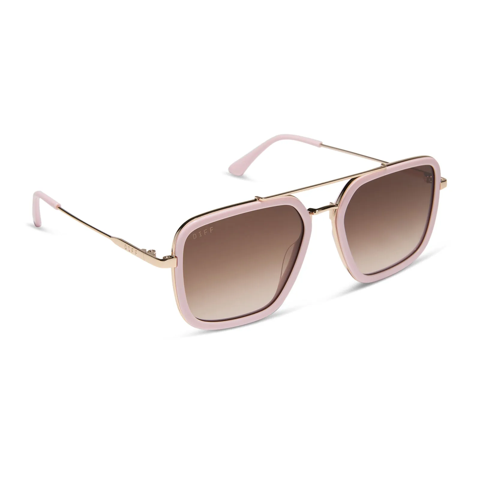 JORDAN - POWDER PINK + GOLD + BROWN GRADIENT SUNGLASSES sold by Diff Eyewear product image thumbnail 2