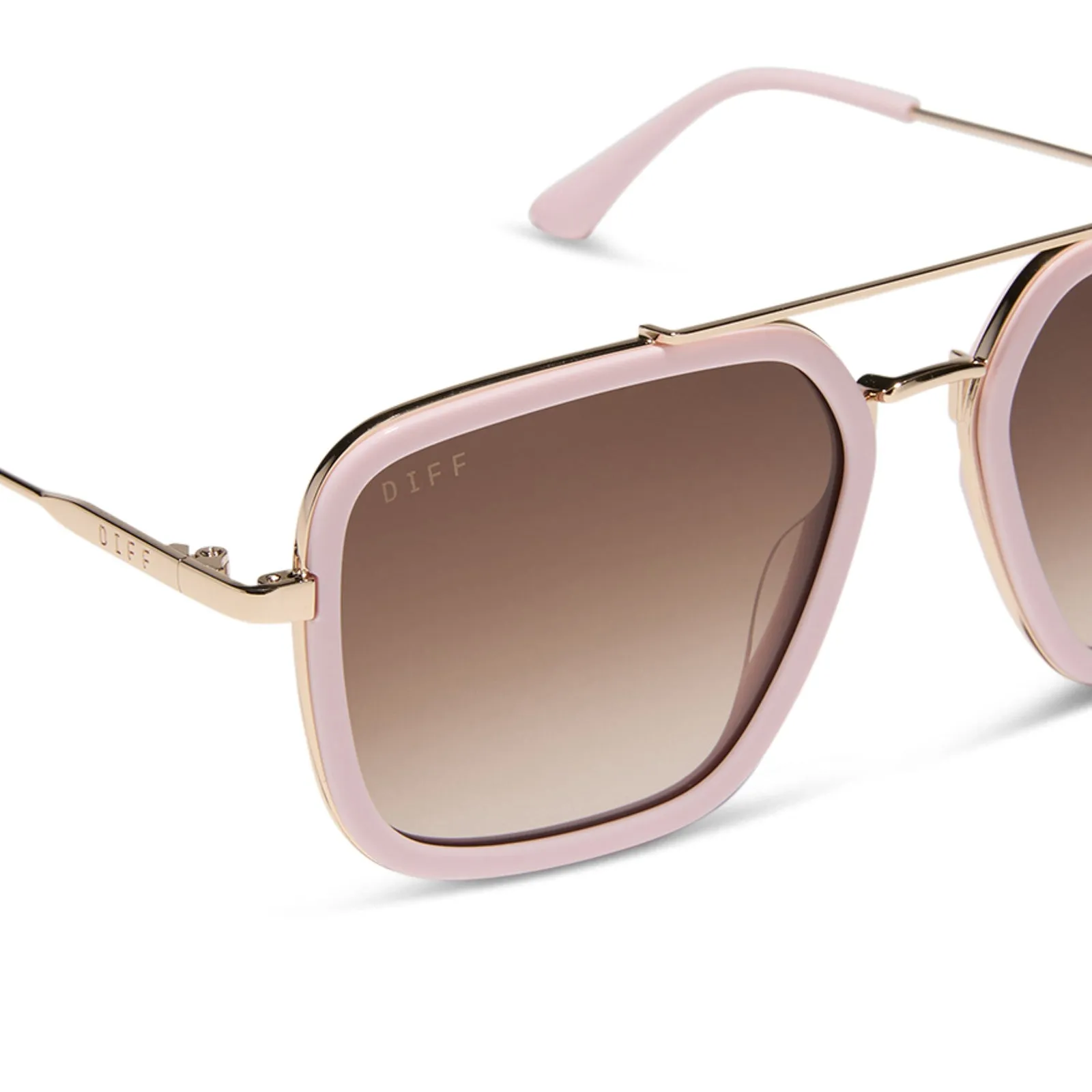 JORDAN - POWDER PINK + GOLD + BROWN GRADIENT SUNGLASSES sold by Diff Eyewear product image thumbnail 4