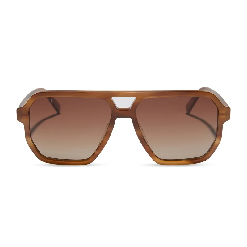 CAMERON - TAWNY TORTOISE + BROWN GRADIENT + POLARIZED SUNGLASSES made by Diff Eyewear