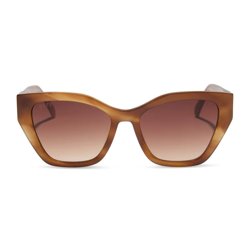 EVIE - TAWNY TORTOISE + BROWN GRADIENT SUNGLASSES sold by Diff Eyewear