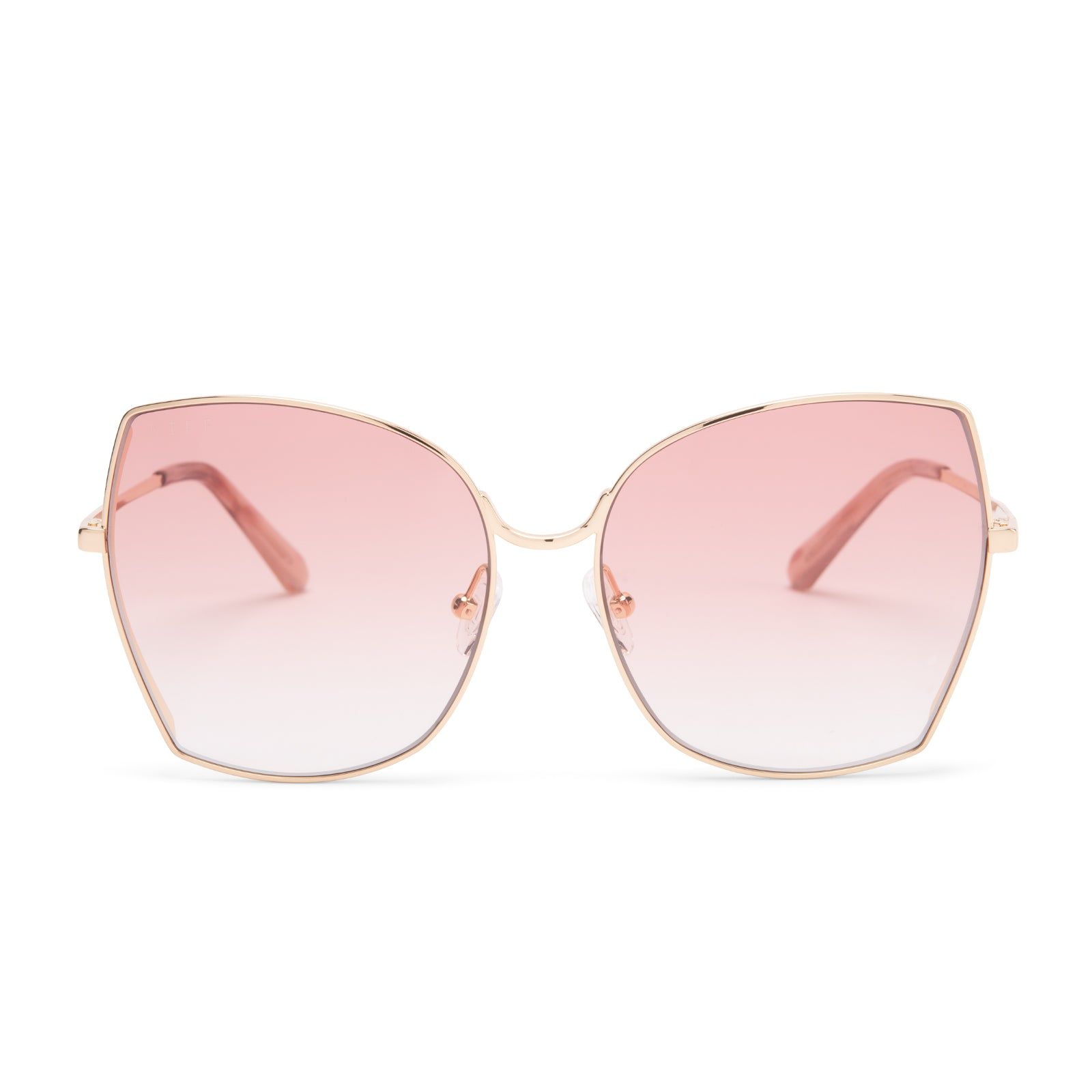 DONNA - GOLD W/CASSIS + PINK GRADIENT SUNGLASSES sold by Diff Eyewear