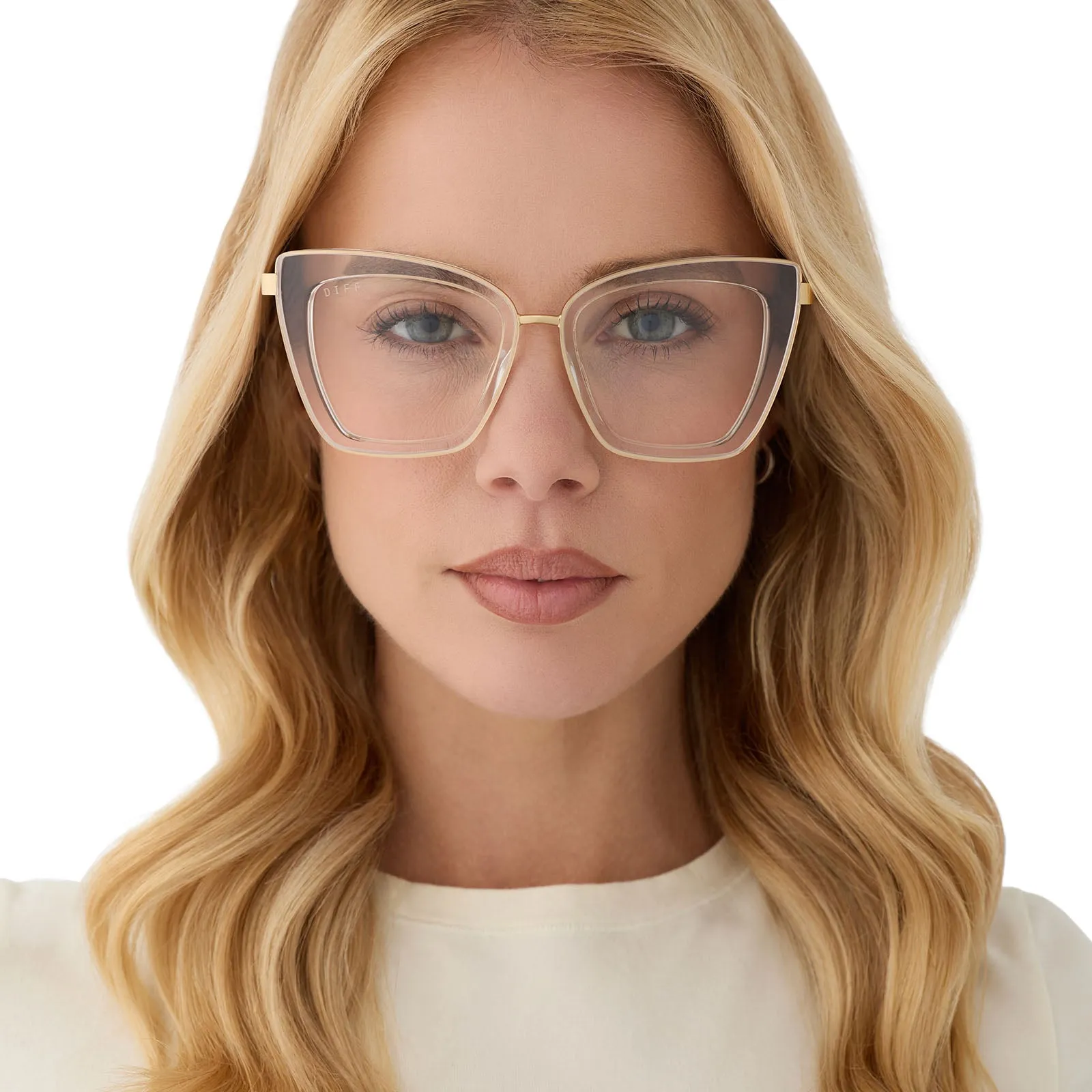 BECKY IV - CLEAR CRYSTAL + GOLD + GLASSES sold by Diff Eyewear product image thumbnail 5