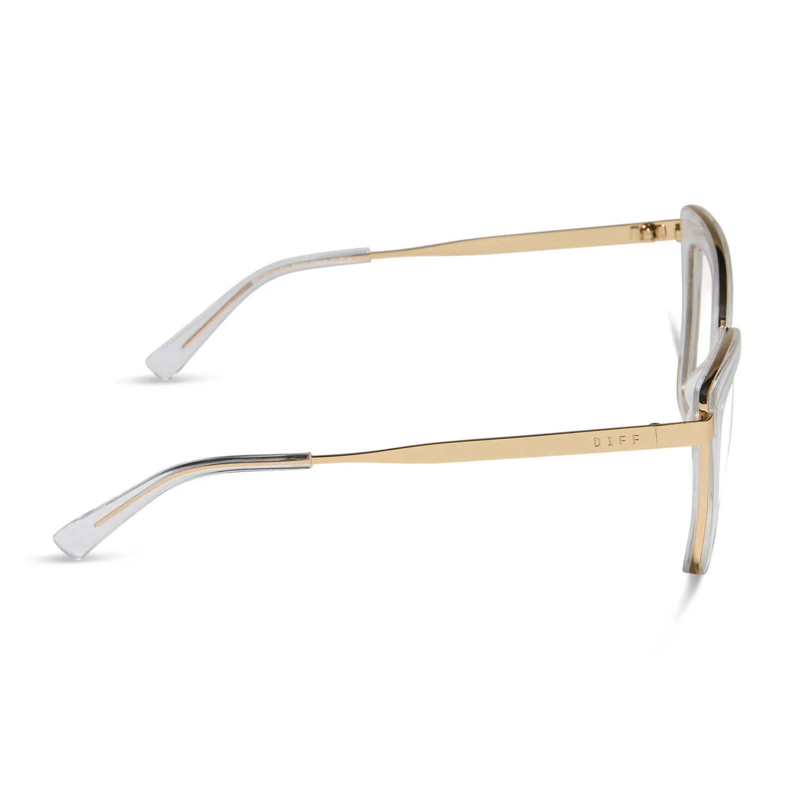 BECKY IV - CLEAR CRYSTAL + GOLD + GLASSES sold by Diff Eyewear product image thumbnail 3