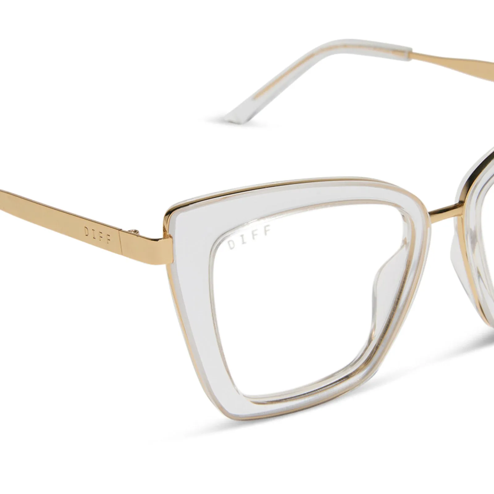 BECKY IV - CLEAR CRYSTAL + GOLD + GLASSES sold by Diff Eyewear product image thumbnail 4