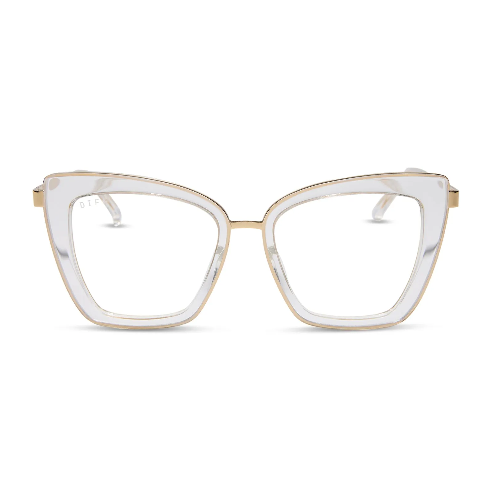 BECKY IV - CLEAR CRYSTAL + GOLD + GLASSES sold by Diff Eyewear