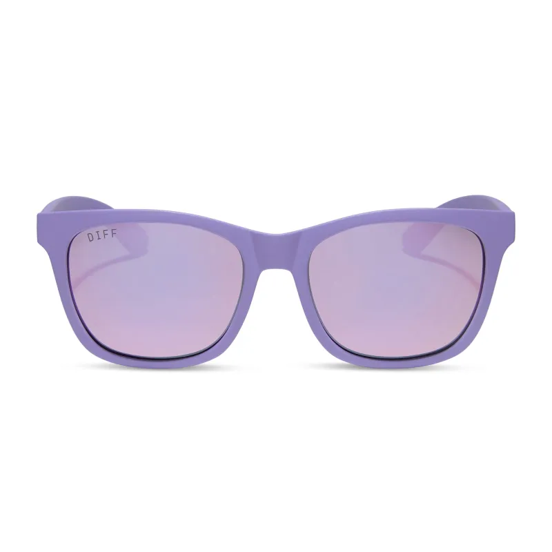 STORM - MATTE LAVENDER + LAVENDER MIRROR + POLARIZED SUNGLASSES made by Diff Eyewear