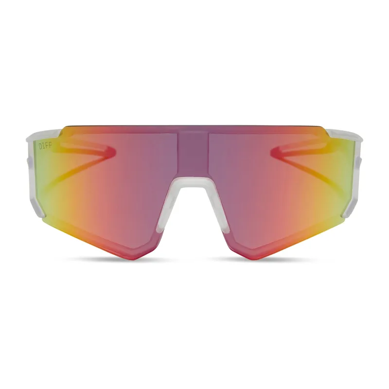 HEAT - CRYSTAL CLEAR + RAINBOW MIRROR + POLARIZED SUNGLASSES made by Diff Eyewear